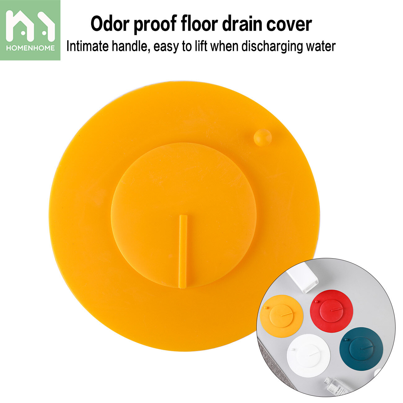 Homenhome Household Floor Drain Cover Silicone Round Filter Sink Deodorizer Sewer Cover Anti-Blocking Sealing Lid Bathroom Toilet