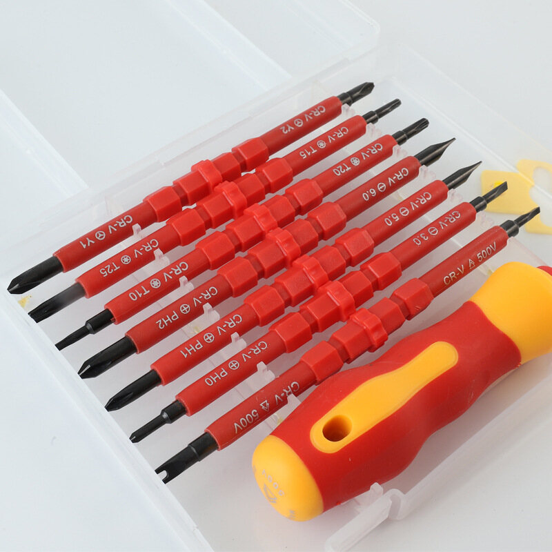 Screwdriver Tool Set 7 In 1 Electrician insulated screwdriver set CRV Steel Multifunction hand tool