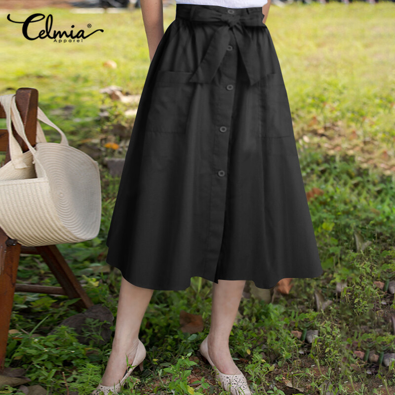 mid length pleated skirts 80 cotton