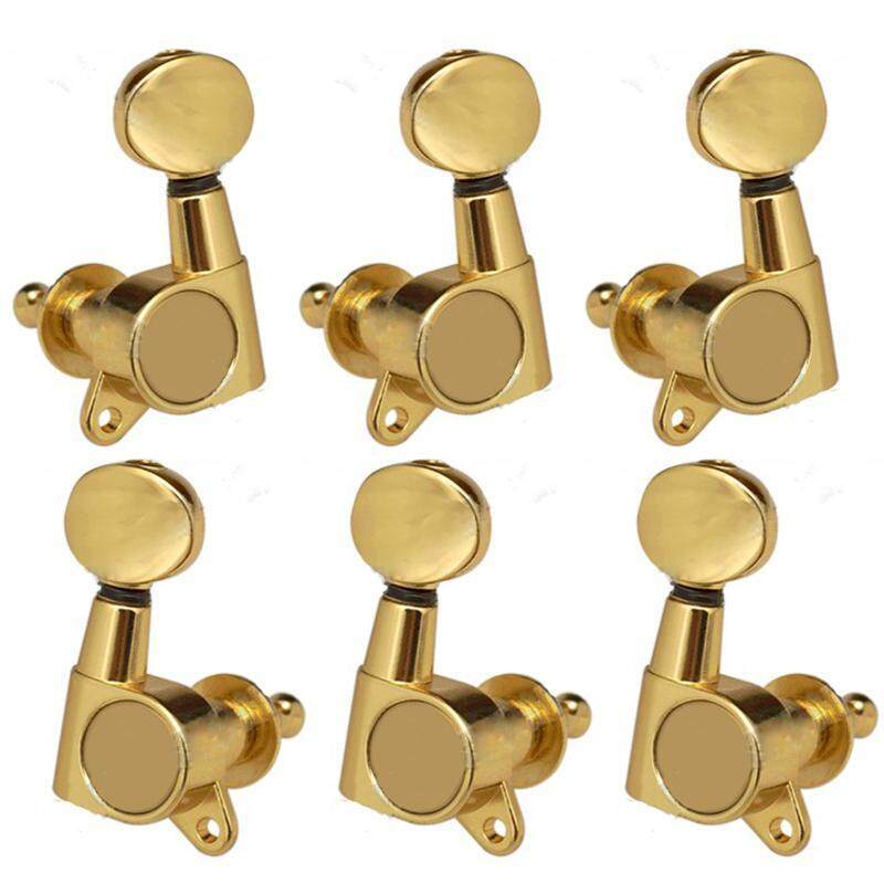 6 Pieces Guitar String Tuning Key Pegs/Machine Head Knobs(for Left and Right) with Ferrules,Threaded Bushings,Mount Screws for Electric or Acoustic Guitar,Made of Zinc Alloy Metal(Gold) Malaysia