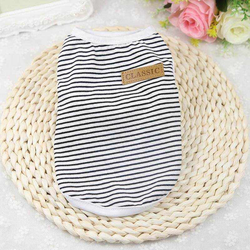 Miễn Phí Vận Chuyển Pet Dog Puppy Cổ Điển Vest T-shirt Chó Quần Áo Sọc Vest Mùa Hè