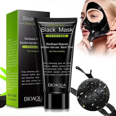 Bioaqua Charcoal Black Mask Blackhead Whitehead Remover, Clear Pore / Buang Bintik Hitam, Bersihkan Pori