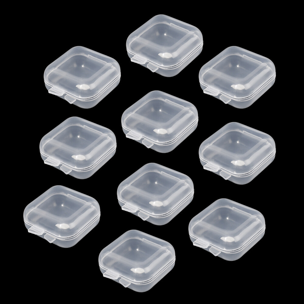 10pcs Mini Jewelry Storage Box Transparent Portable Plastic Box Earring Ring Necklace Jewelry Storage Home Storage Box