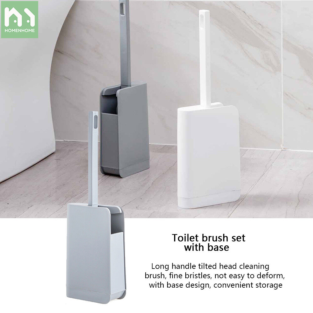 Homenhome Toilet Brush Set Scrubber Cleaning Brush and Holder Bathroom Cleaning Tools