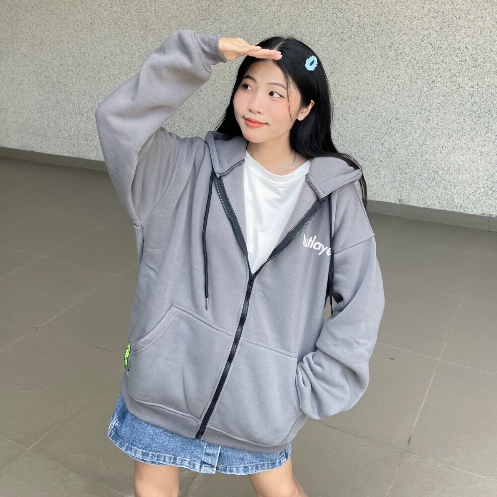 Áo Hoodie Zip Logo Outlayer