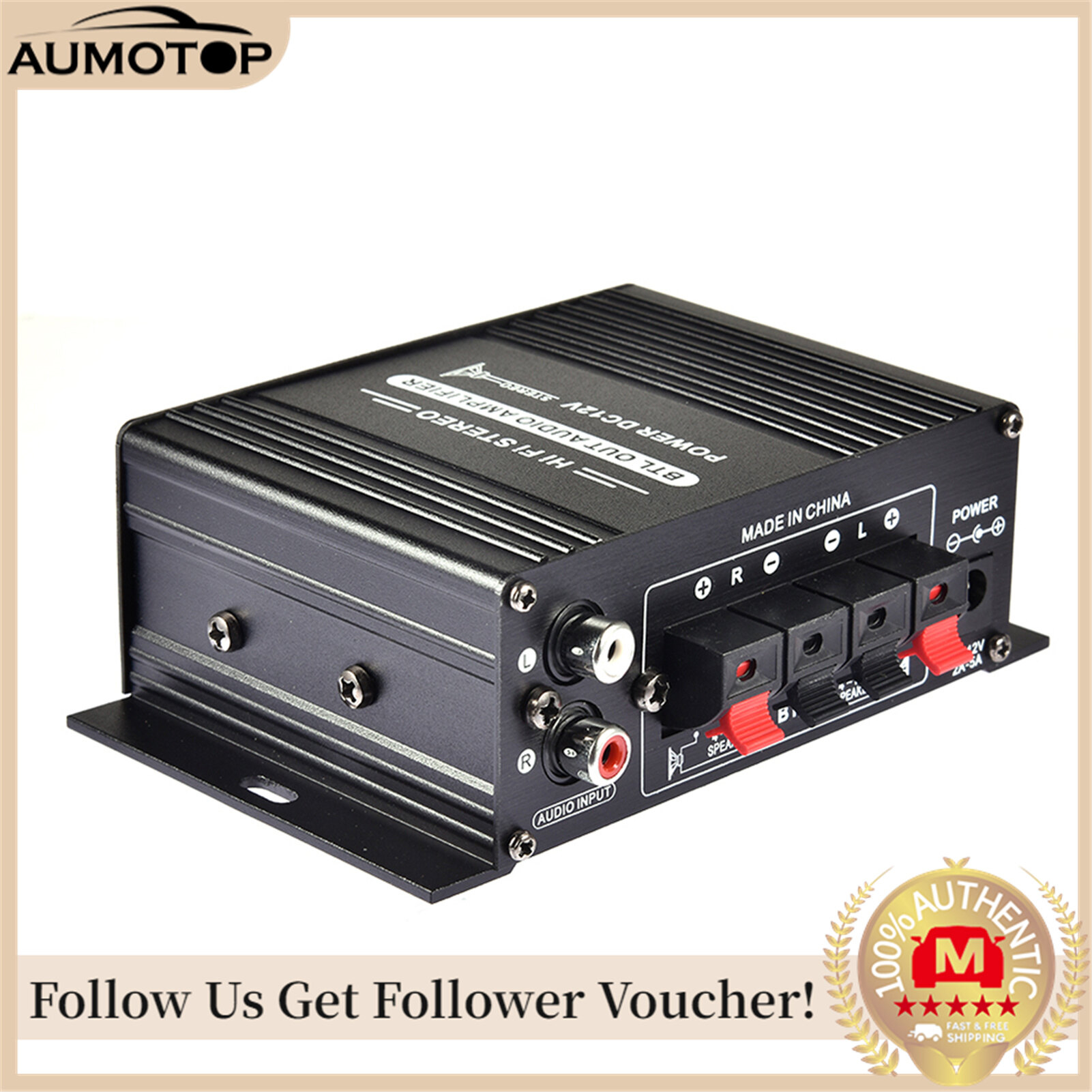 400W DC12V BT Amplifier HiFi Car Stereo Music Receiver FM MP3 Power-Amplifier