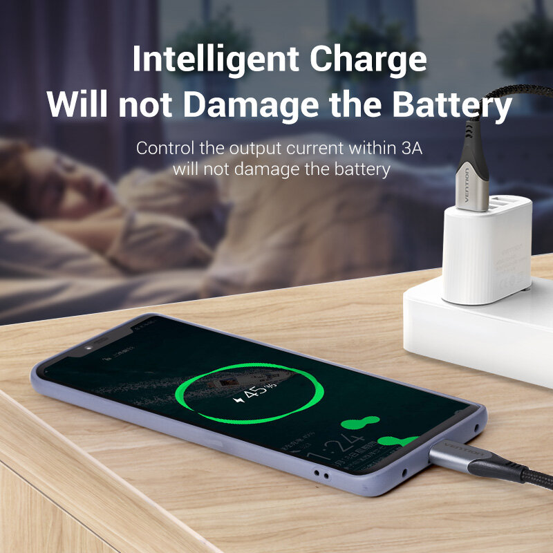 Vention cáp sạc Type C PD 60W USB C to USB C 3.1 Cable QC4.0 3.0 cáp sạc nhanh Type C for Samsung S9 Plus USB C cord Huawei P30 android charging cable