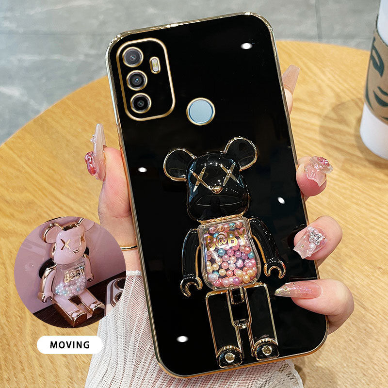 Ybd 3d candy bear bracket phone case for oppo a53 a33 a32 high end soft silicone material