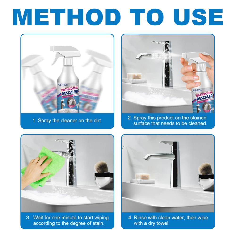 Stubborn Stains Cleaner Powerful Descaling Cleaning Agent Quickly Remove Multi-Purpose Cleaner for Bathtub Toilet Shower Sink Glass Ceramic