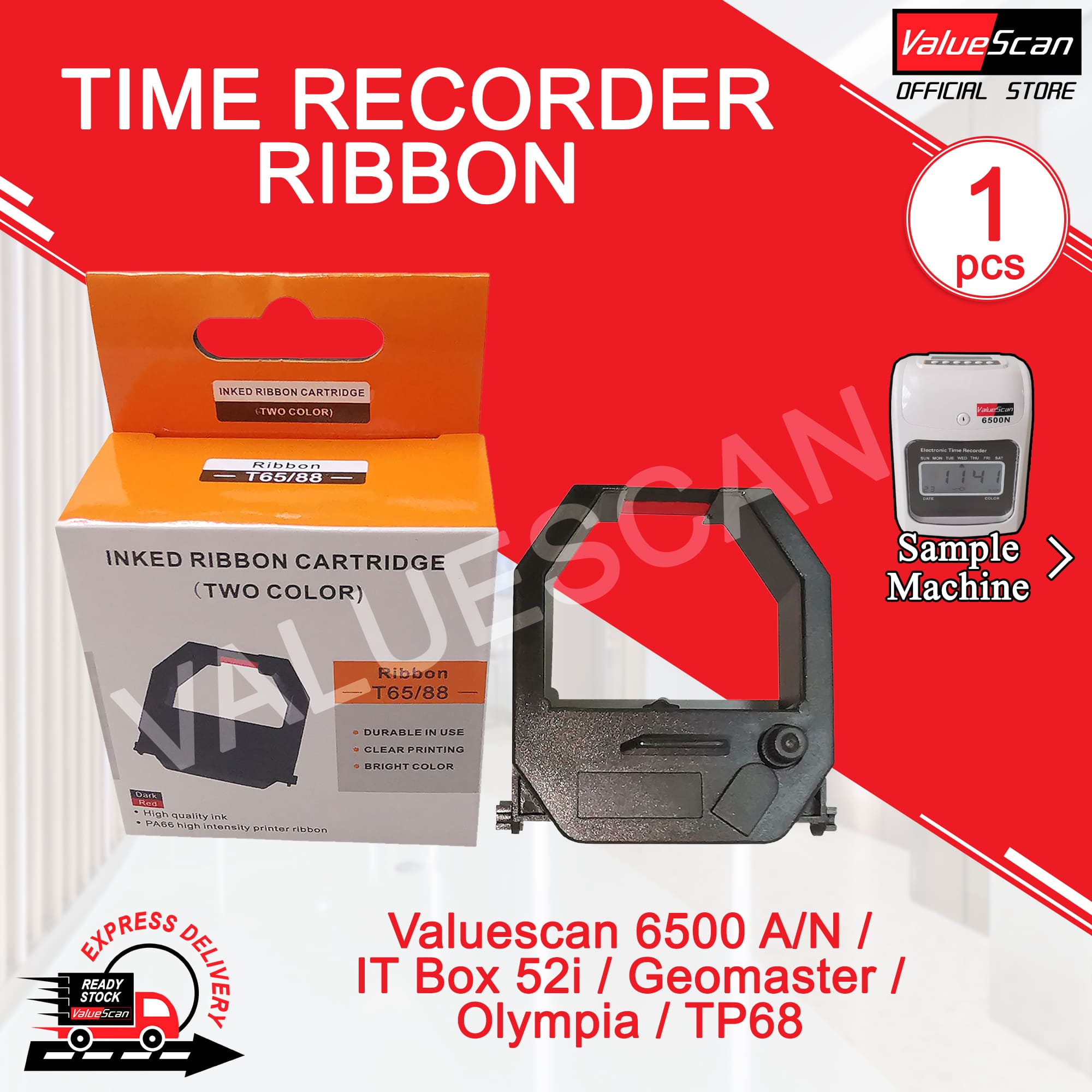 Time Recorder Ink Ribon Time Recorder Ribbon Oren Box~Valuescan 6500 A/N / IT Box 52i ...