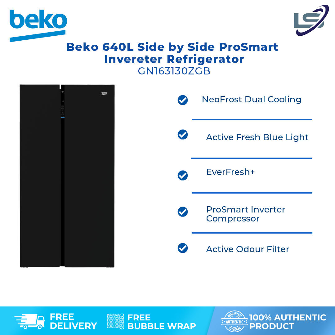 Beko 640L Side by side ProSmart Inverter Refrigerator GN163130ZGB ...