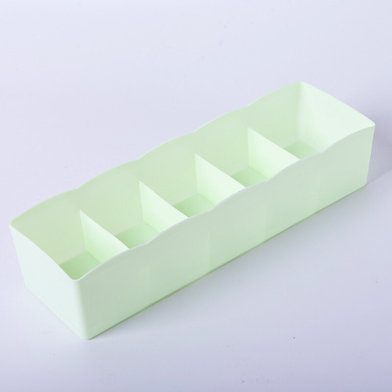 2pcs 5 Grids Tie Underwear Panties Socks Drawer Storage Box Cosmetic Divider Containers Drawer Organizer Multi-purpose Househol Storage Box