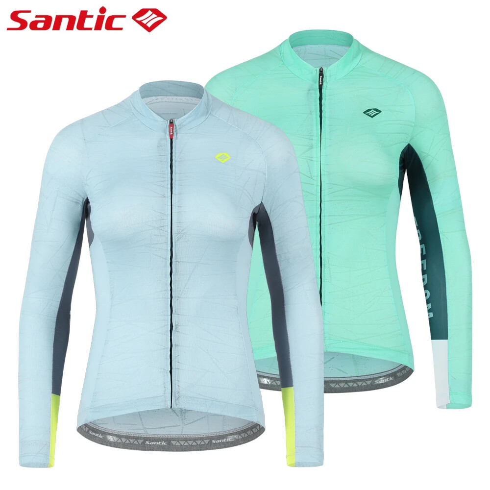 Santic Cycling Jersey for Women Spring Summer Breathable Sunscreen Long Sleeve Bicycle Bike Shirt Tops