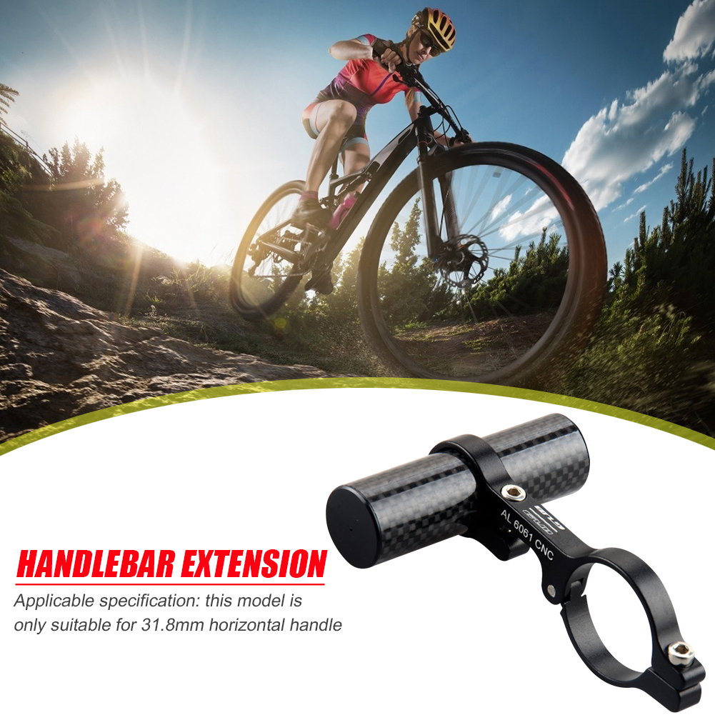 Carbon Tube Bicycle Handlebar Extender MTB Bike Headlight Bracket Holder
