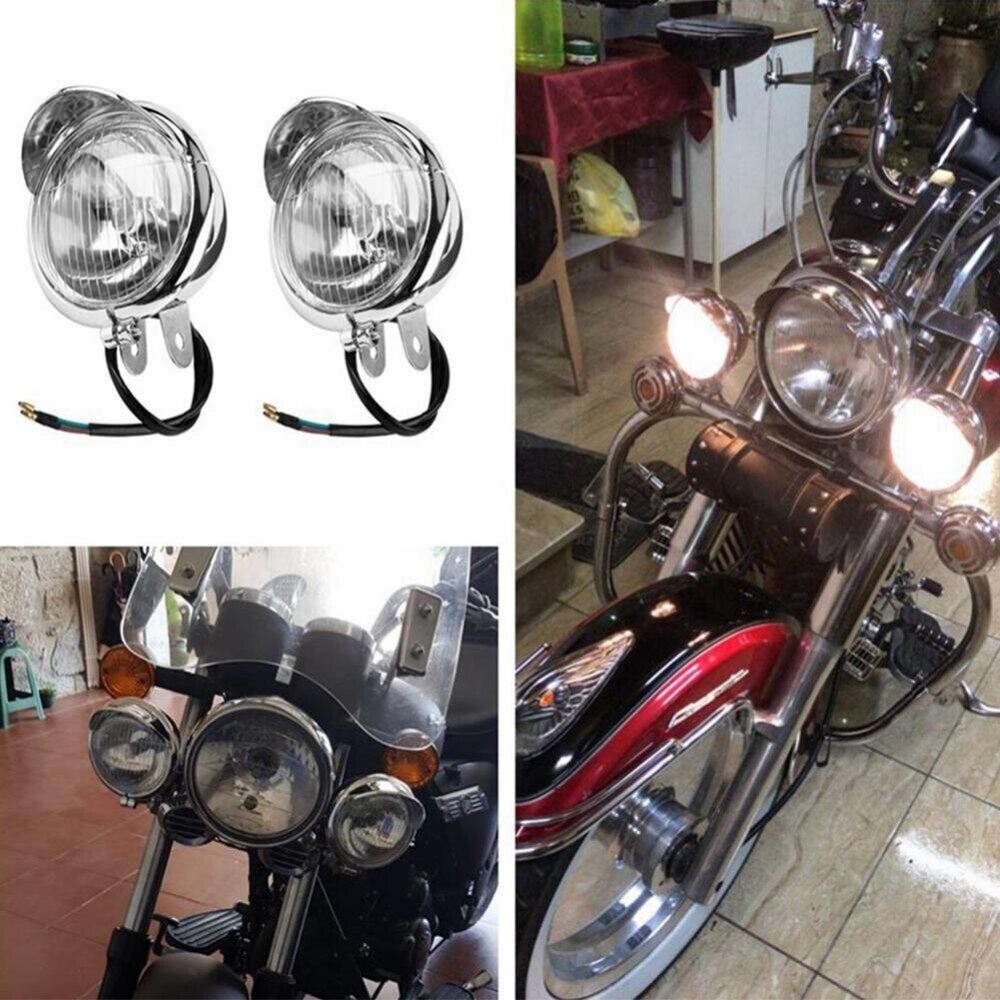 {: Đèn phụ trước xe máy màu đen Chrome gn 125 phụ kiện đèn bên Đèn pha ngoài cm 125 đèn bên mới