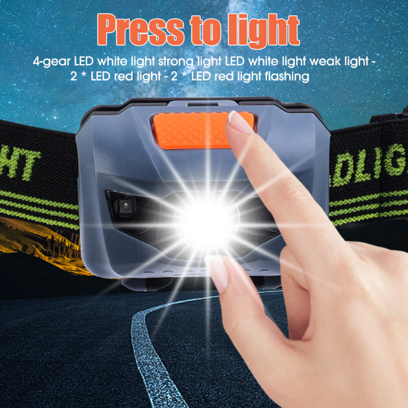 Portable Mini LED Headlamp 4 Modes Headlight Head Flashlights Lamp Light Hiking Camping Light for Fishing Riding Cycling