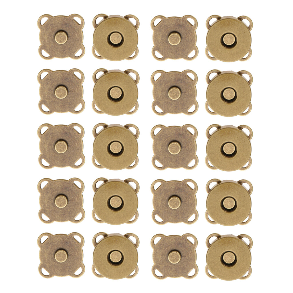 chiwanji 10 Sets Magnetic Bag Clasps Closures Buttons Sew on for Sewing Scrapbooking Wallet Purse Clutches DIY Bags Accessories Parts