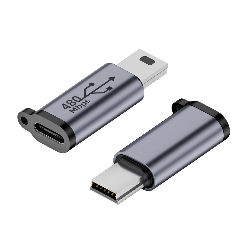 Micro USB to Mini USB Type-C Adapter Usb-C Female To Micro Usb Male Converter Connector Aluminum Alloy