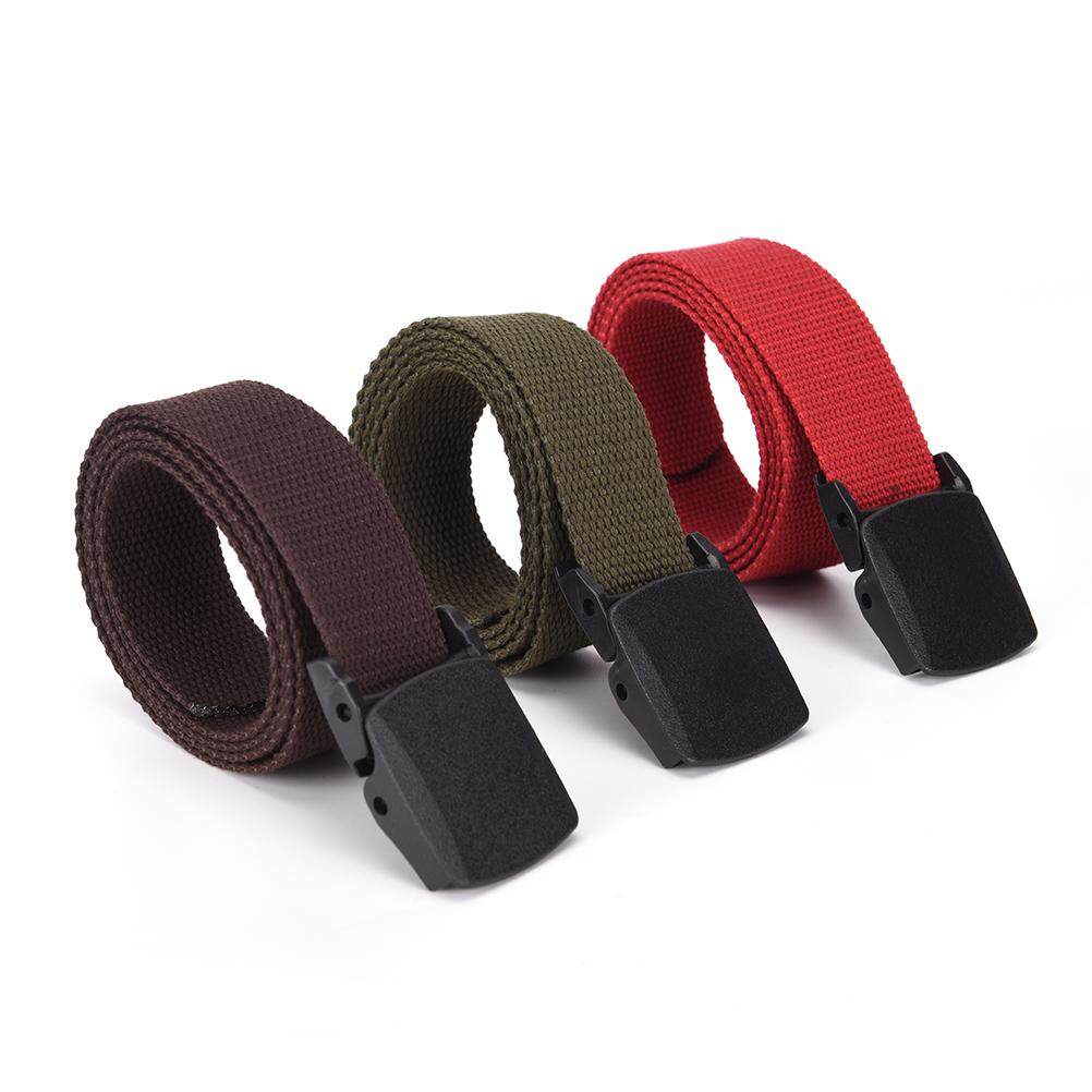 US Buckle Long Canvas Nylon Waist Web Belt Outdoor Tactical Strap Waistband