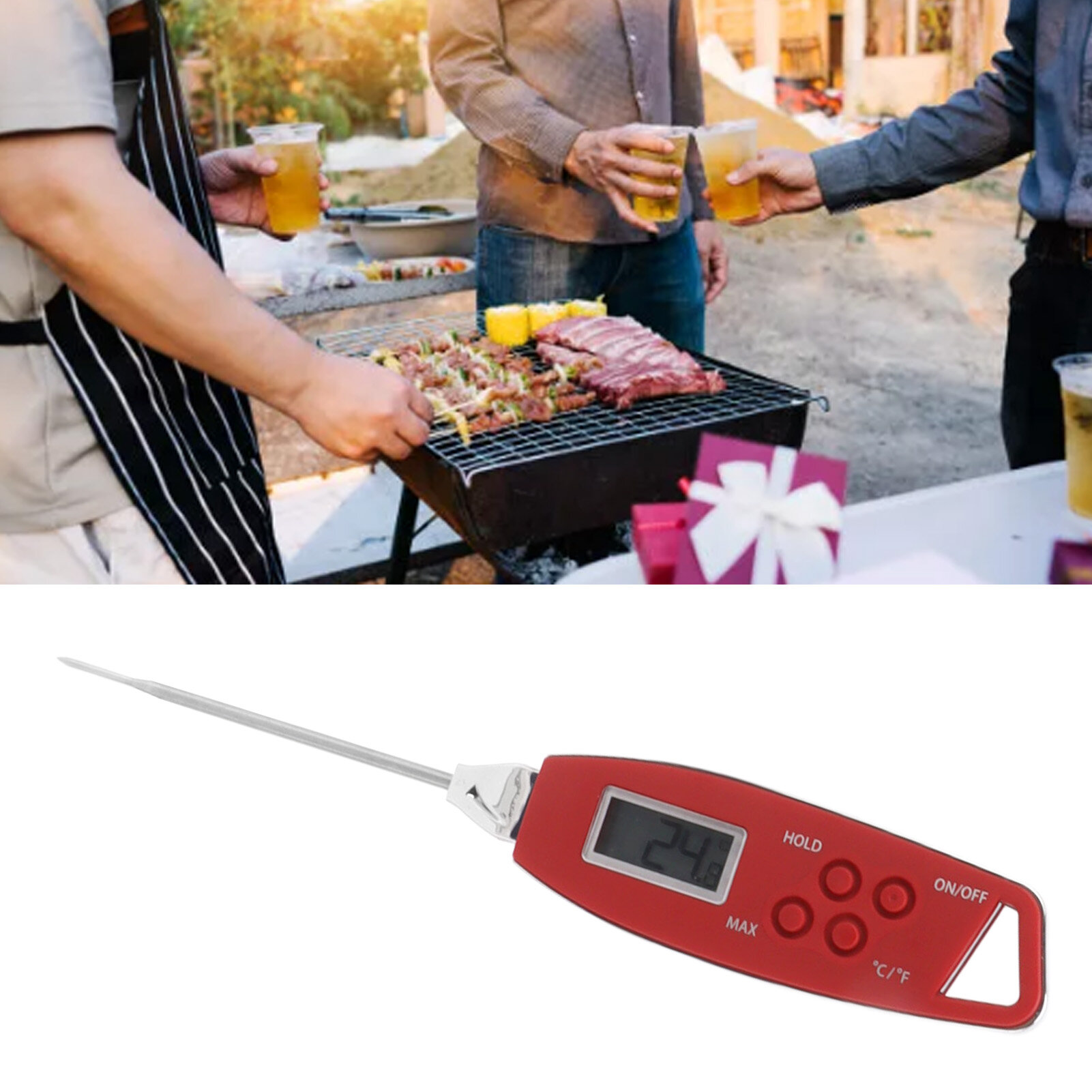 Digital Meat Thermometer Clearing Function Digital Food Thermometer for Grilling