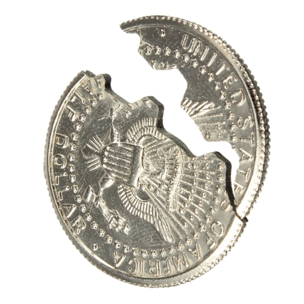 FOO Magic Close-Up Street Trick Bite Coin Bite And Restored Half Dollar illusion