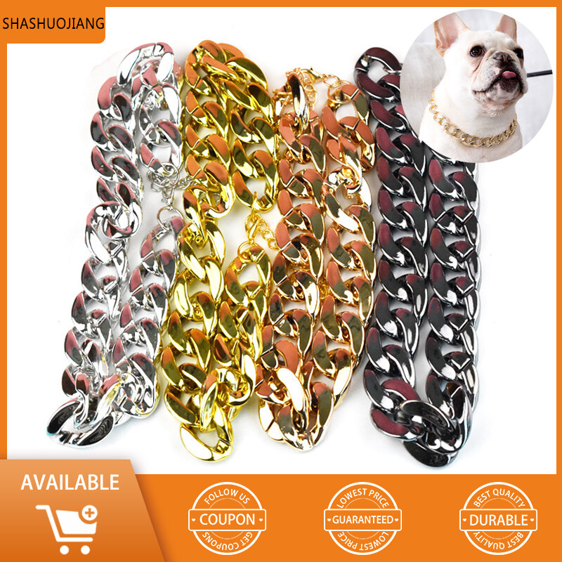 Adjustable Pet Puppy Small Dog Chain Collar Punk Gold Plated Cat Safety