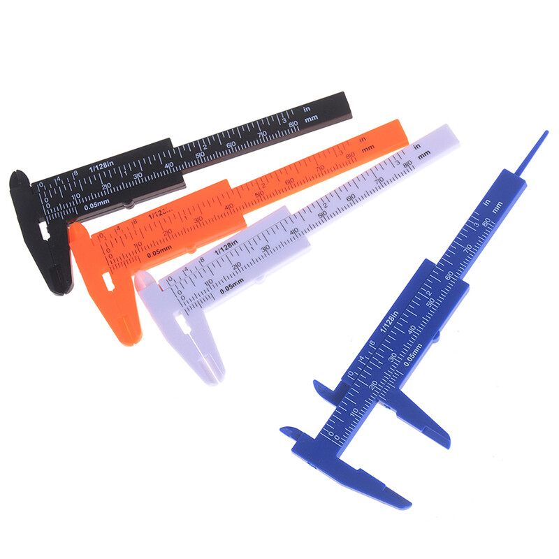 [Valitoo] 1pc Mini sliding vernier caliper plastic measure ruler gauge double scale 80mm