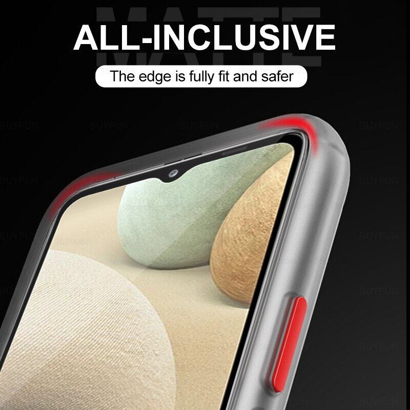 For Samsung Galaxy A12 Phone Case Translucent Matte Frosted Case PC with Soft Touch Designed Poly-Chromatic Independent Button Matte Finish Back Cover for Samsung A12