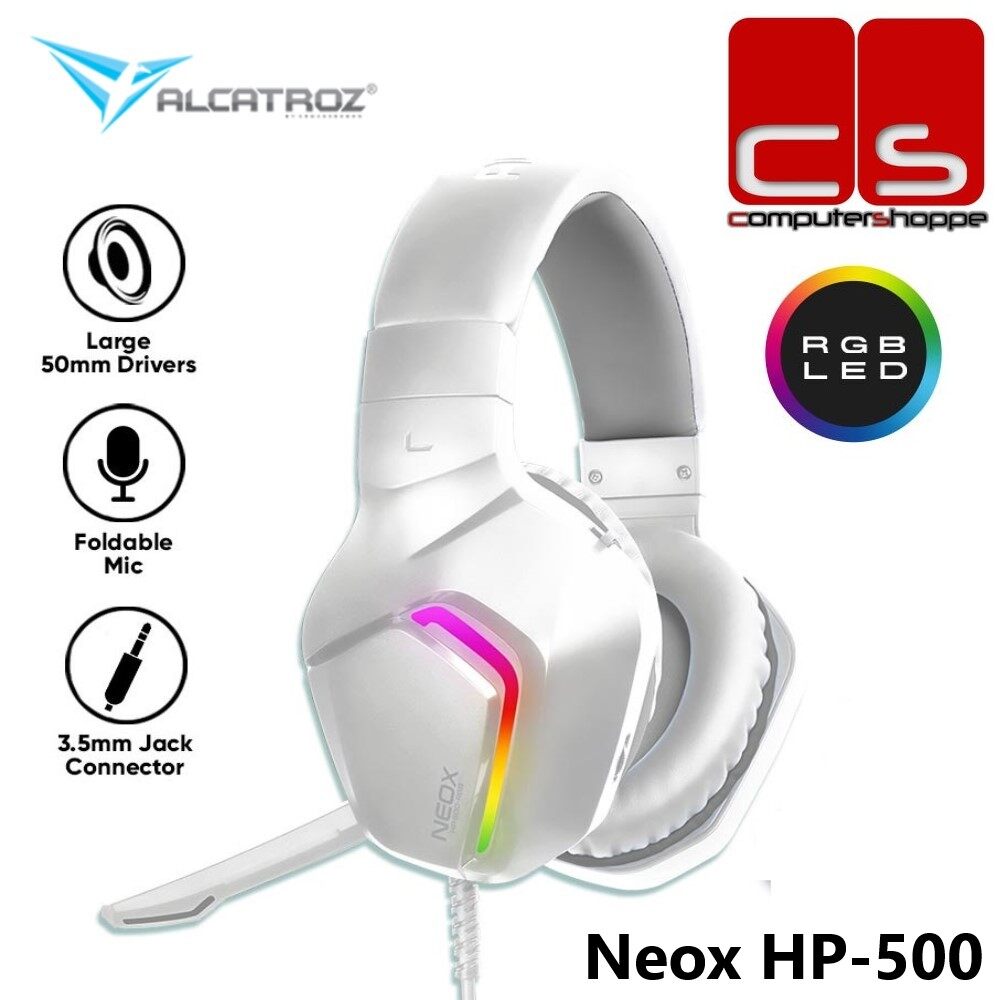 ALCATROZ NEOX HP500 RGB GAMING HEADPHONE [WHITE GREY] - Gadgets & IT