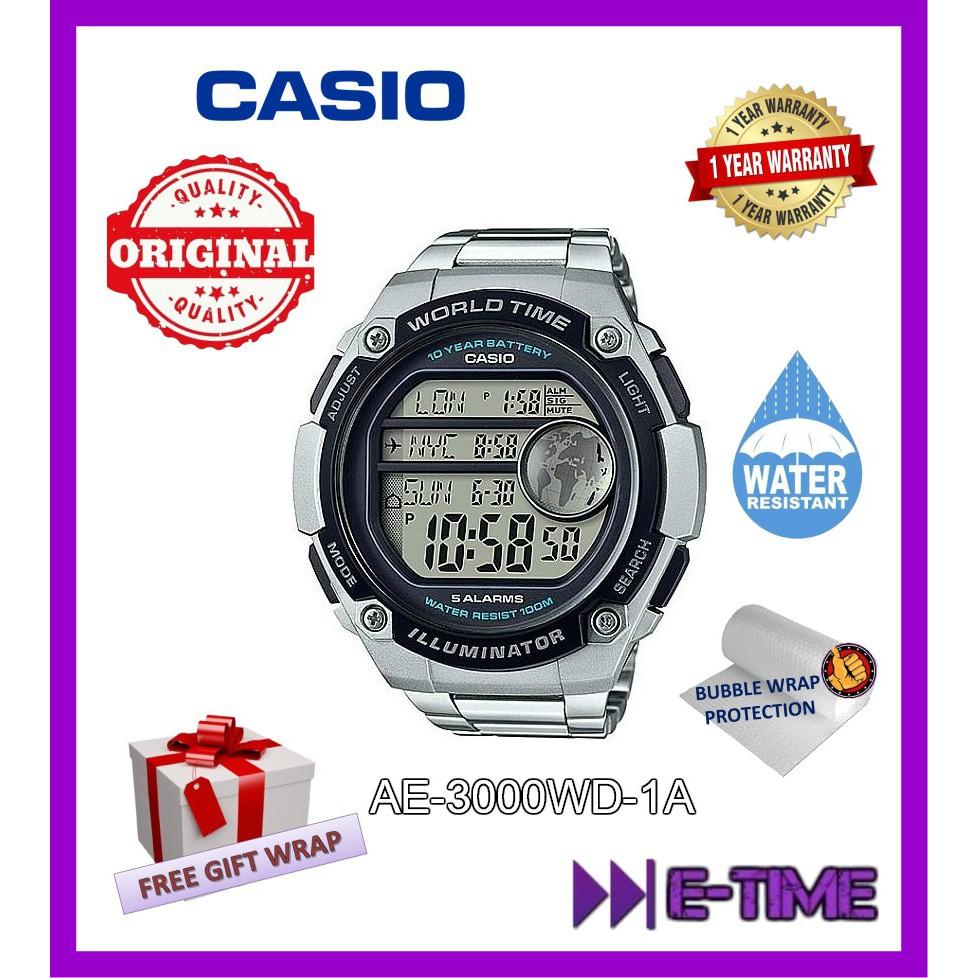 CASIO ORIGINAL AE-3000WD-1A DIGITAL BIG CASE SIZE DIGITAL MEN WATCH  AE-3000WD AE3000WD-1A AE3000WD | Lazada