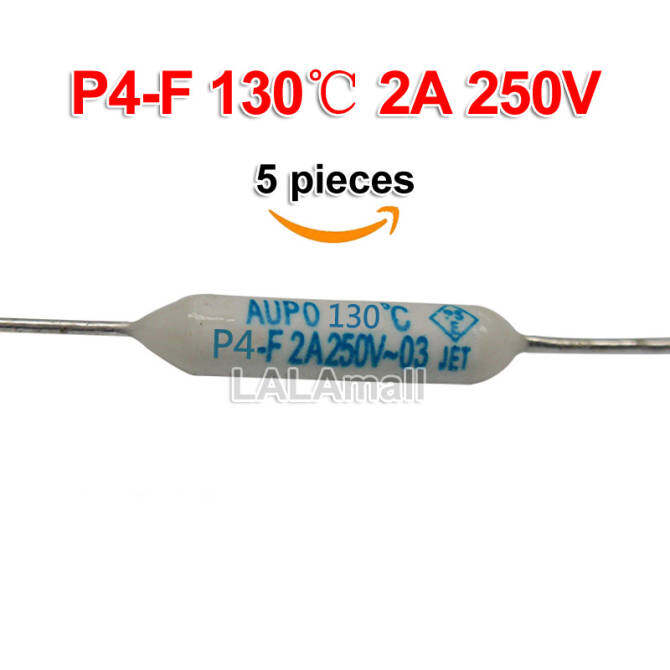 5 P4-F Aupo Cầu Chì Nhiệt 130C 2A 250V Cầu Chì Cắt Nhiệt Độ 130 Độ Bản Gốc Mới