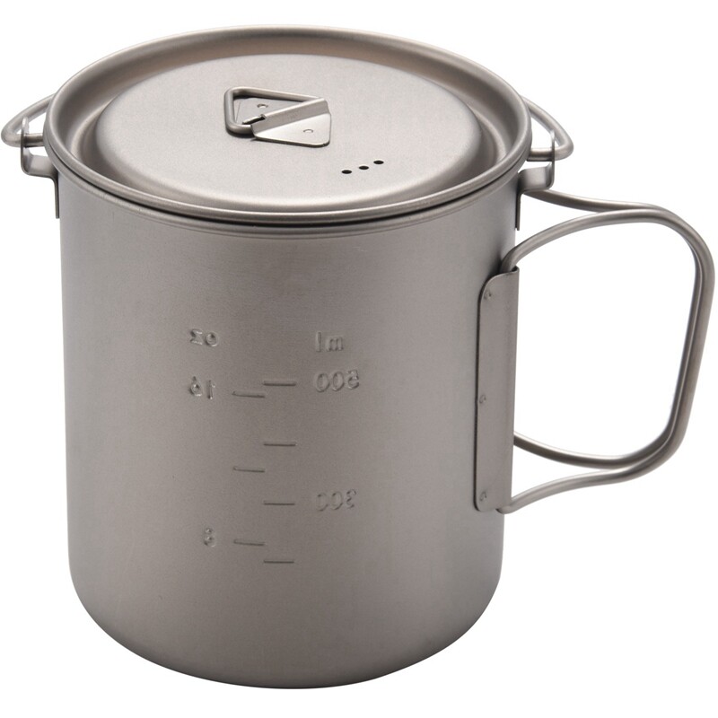 400ml Titanium Pot Titanium Water Mug Cup With Lid And Foldable Handle Outdoor Camping Pot Cooking