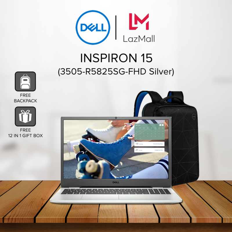 Dell Inspiron 15 (3505-R5825SG-FHD) 15.6 FHD Laptop Silver ( Ryzen 5 3500U, 8GB, 256GB SSD, ATI, W10 ) Malaysia