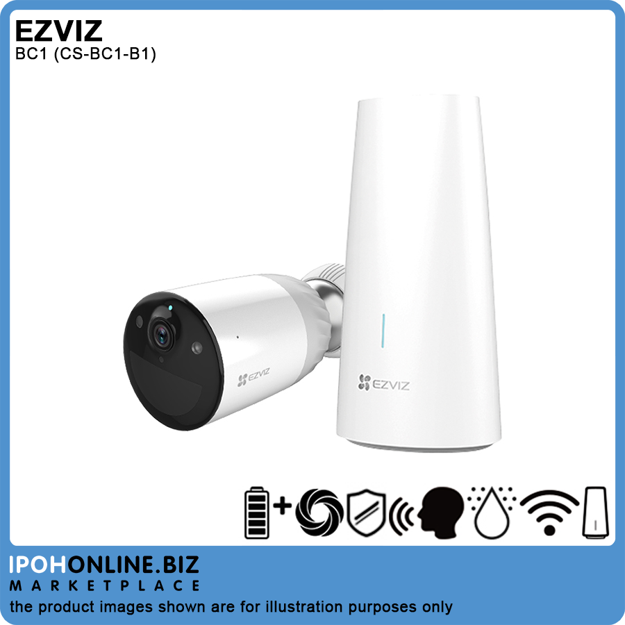 EZVIZ BC1 Wire-Free Smart Home Battery-Powered Camera Kit - CS-BC1-B1 1 ...