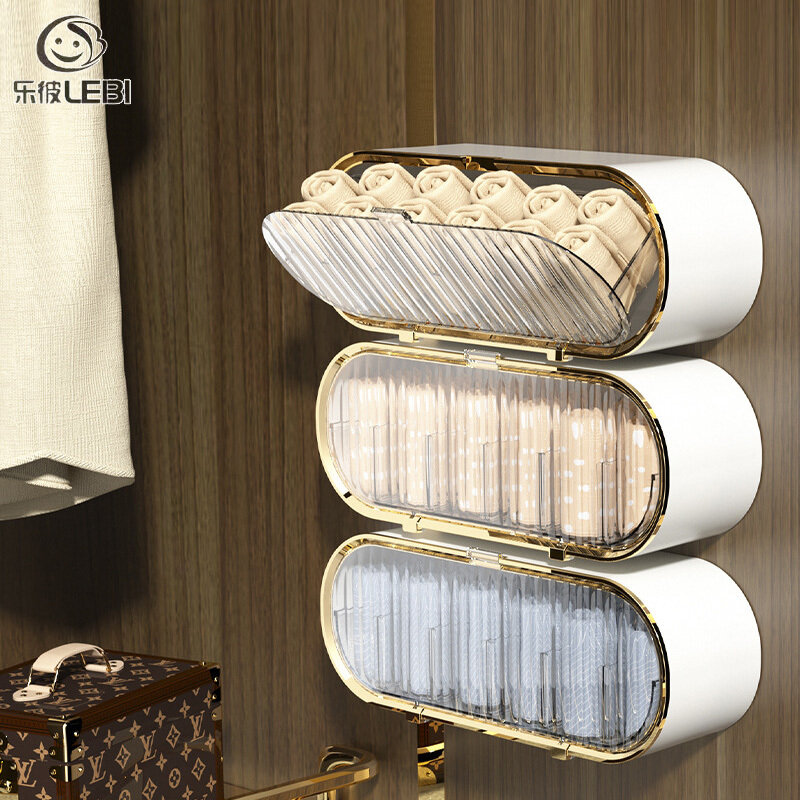 Household bra underwear compartment sorting box sock storage artifact large wall mounted underwear storage box