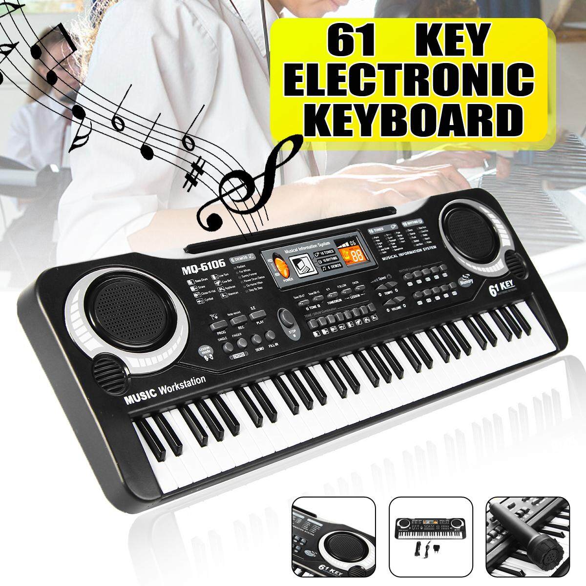 61 phím Âm Nhạc Điện Tử Kỹ Thuật Số Bàn Phím Điện Cơ Quan Trẻ Em Quà Tặng Tuyệt Vời Với Micro Dụng Cụ Âm Nhạc