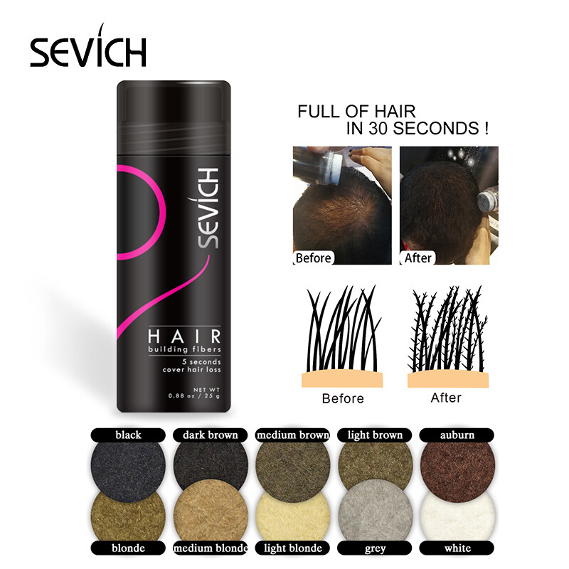 SEVICH Hair Building Fiber 25g Black Hair Fiber