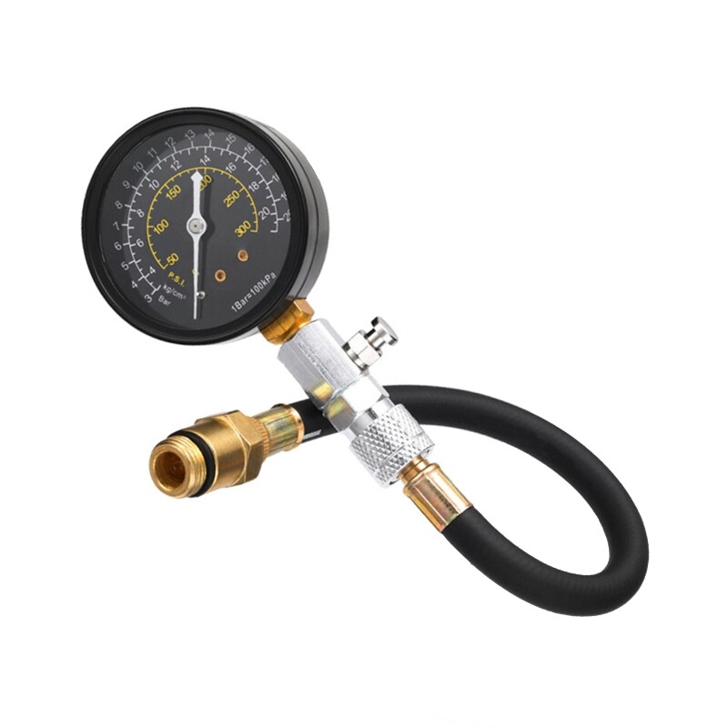 Gasoline Engine Compression Tester Cylinder Diagnose 0-300 PSI Automobile Pressure Gauge Kit with Adapter for Car Truck