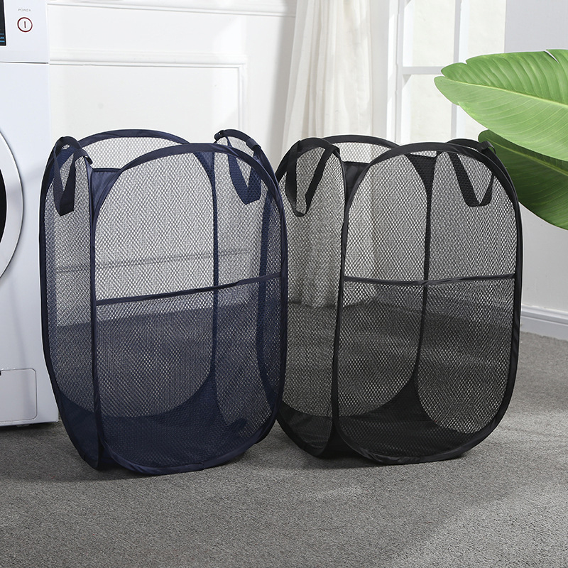 TF Mesh Pop Up Dirty Laundry Basket Hamper Foldable Laundry Basket with Durable Handles Clothes Storage Baskets Laundry Basket