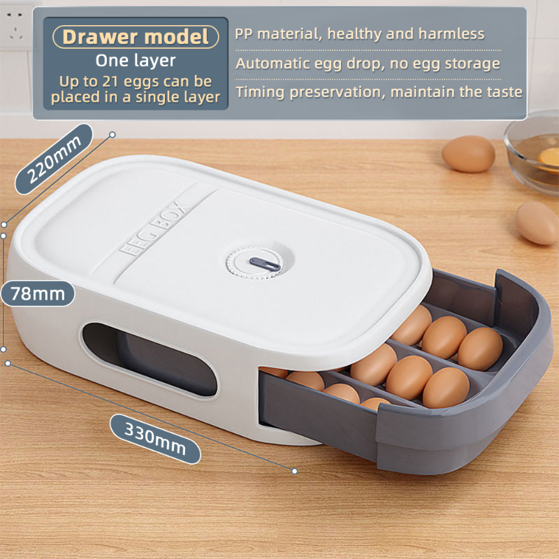 Egg Storage Organizer Egg Holder Refrigerator Drawer Type Stackable Food Storage Box Household Eggs Holder Kitchen