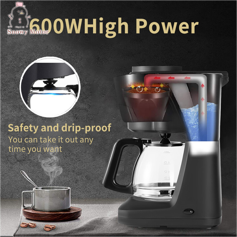 Drip Coffee Maker 600w High Power 6 Cups Large Capacity Kitchen Automatic Espresso Machine Espresso Maker