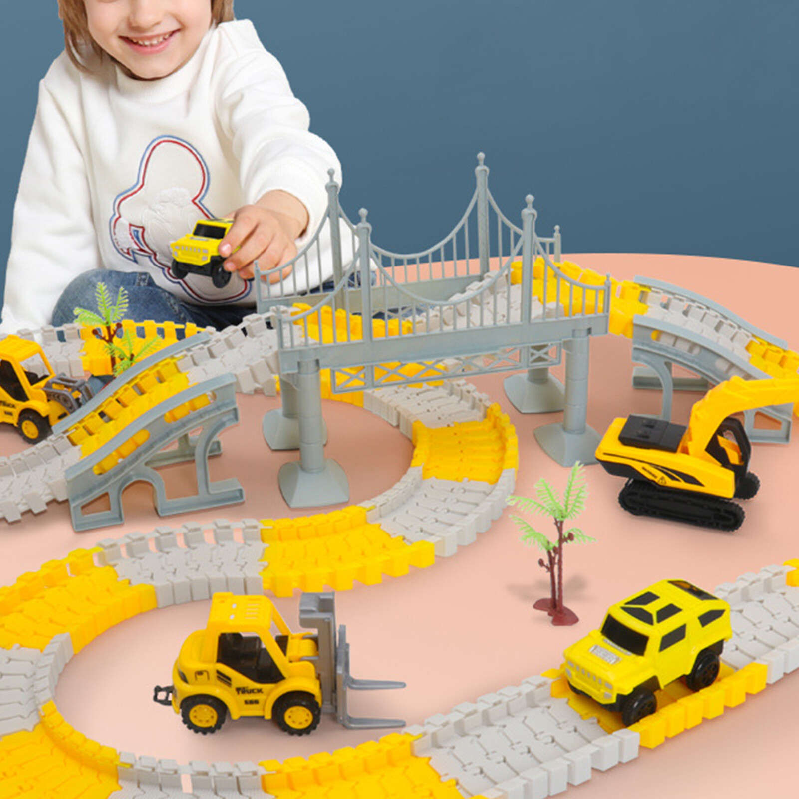 Creative Railway Electronic Car Track Assembly Toy DIY Kids Educational Gift
