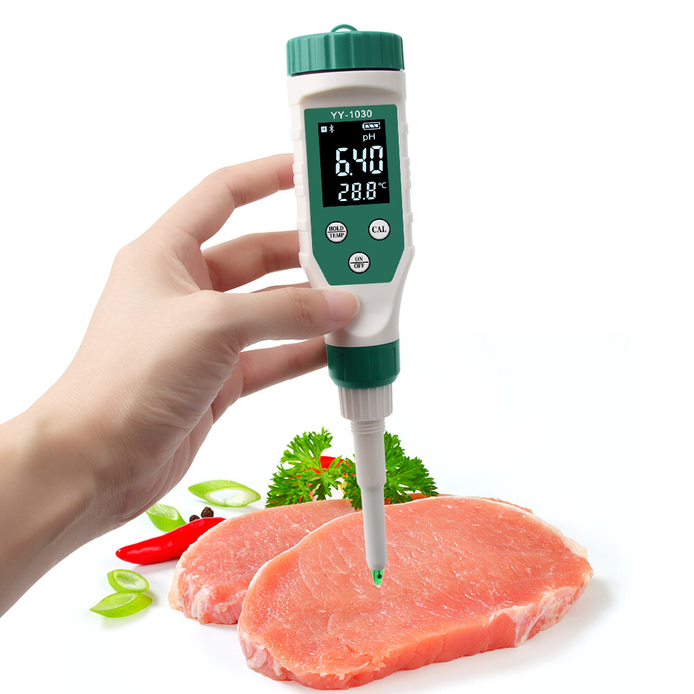 RCYAGO Smart  Bluetooth PH Meter Water PH Meter for Food, High Precision ATC with Backlight, PH Analyzer for Dough, Meat, Fruit, Water, Soil, Cosmetics