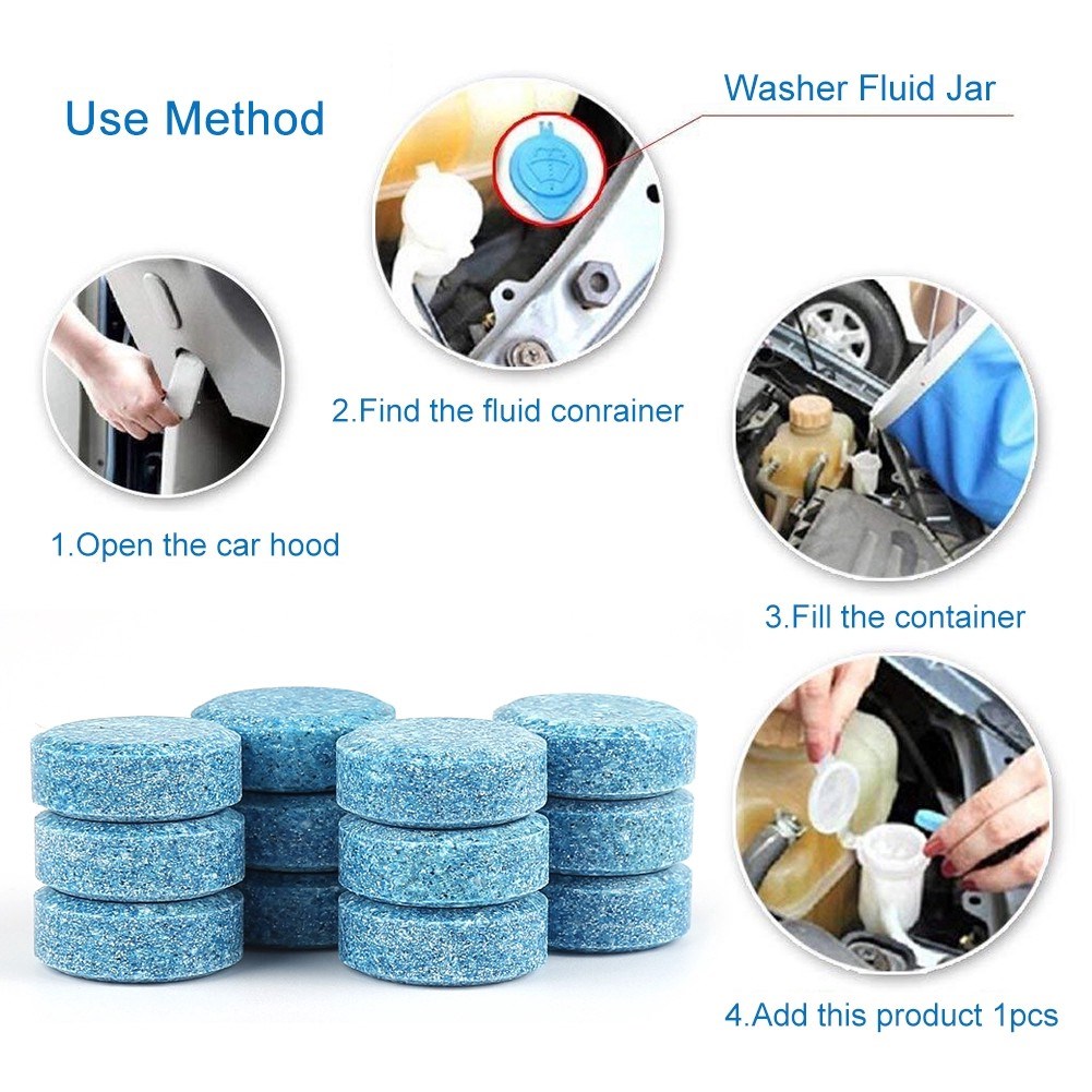 Solid Cleaner Car Windscreen Wiper Effervescent Tablets Glass Toilet Cleaning Car Accessories
