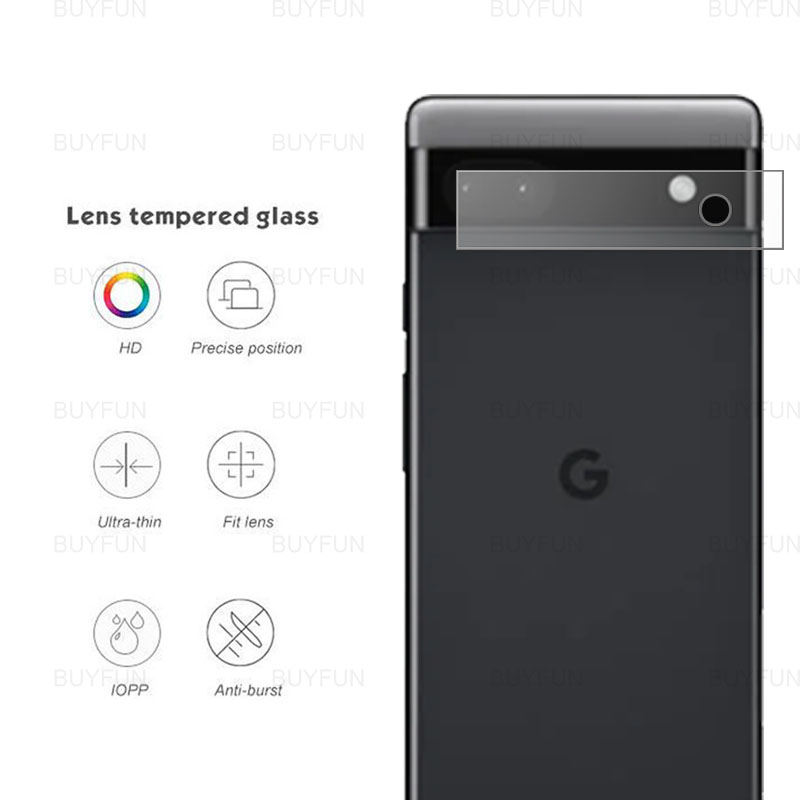 For Google Pixel 6a Pixel6a 6.1'' 6in1 HD Black edge tempered glass Screen Protector For Google Pixel 6 Pixel6 Camera Lens Film