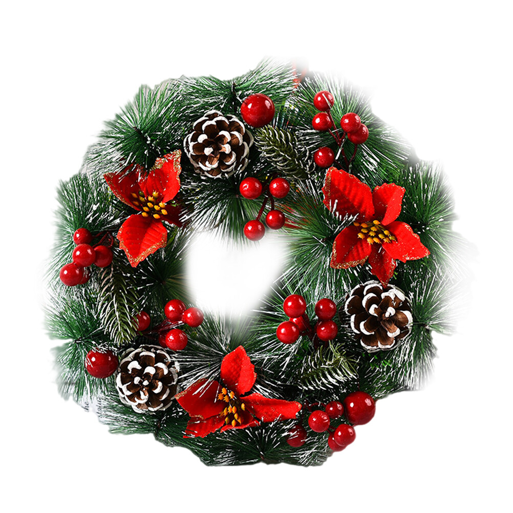 Kavn Christmas Door Wreath Christmas Hanging Wreath for Outdoor Indoor