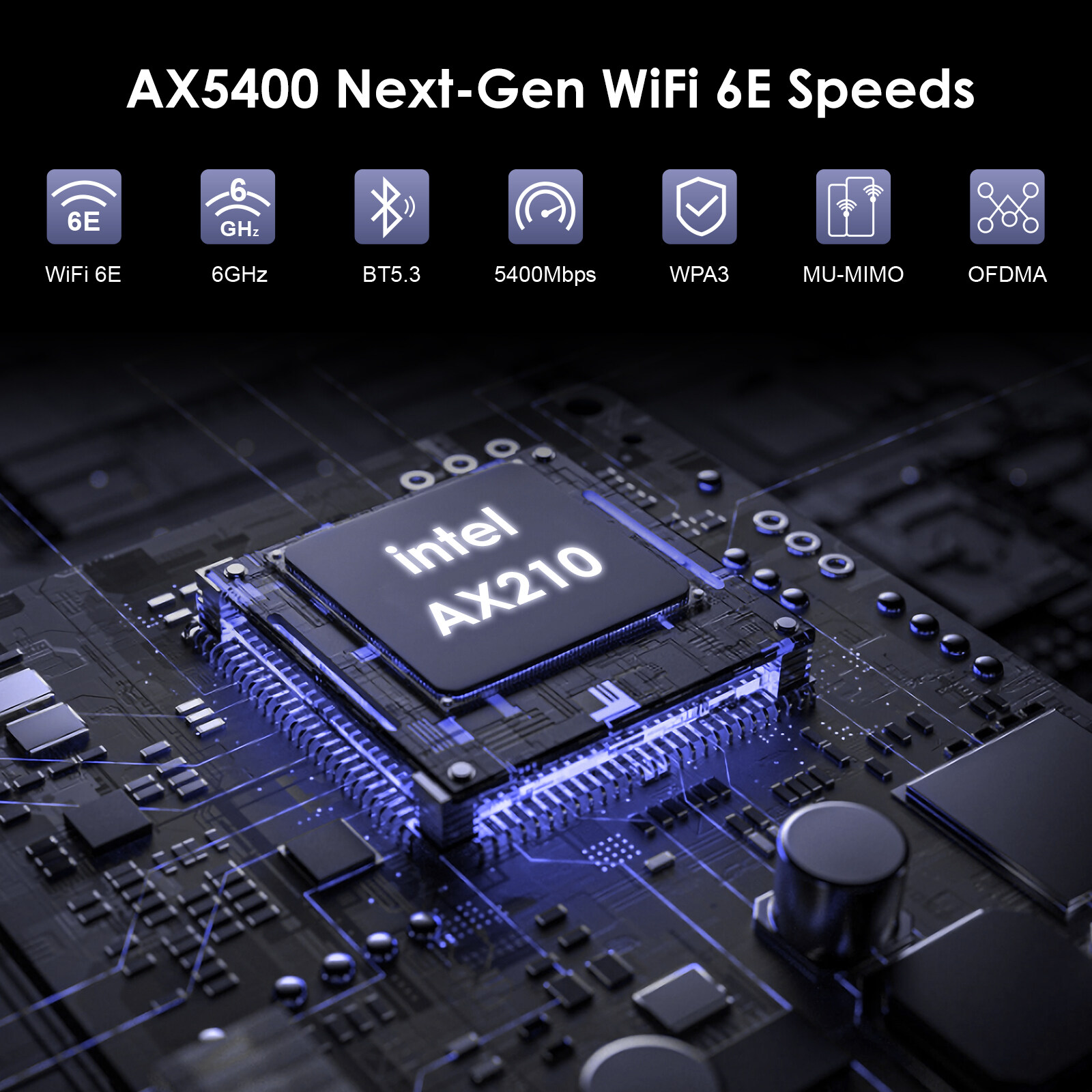Wavlink ax5400 Wifi 6E PCIe Card mạng 2.4G/5G/6ghz802.11 AX Bộ điều hợp Wi-Fi Bluetooth 5.3 5374Mbps Wifi 6 card mạng...