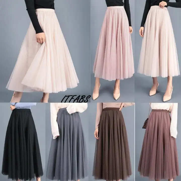 Women High Waist Lace Mesh Tulle Floral 