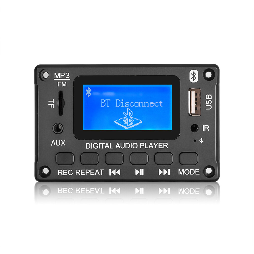 Bảng Giải Mã Bluetooth 5.0 Không Dây Màn Hình LED DC 5V 12V Mô-đun Trang Trí MP3 Máy Phát MP3 WMA Có Chức Năng Ghi Âm
