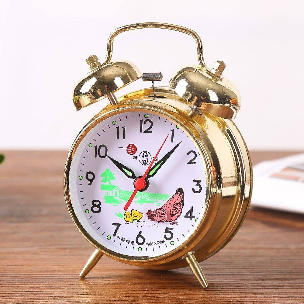 Đồng Hồ Báo Thức Đồng Hồ Cổ Điển Lên Dây Cót Cơ Khí Nhạc Chuông Ngoại Cỡ Đồng Hồ Đầu Giường Học Sinh Đồng Hồ Chuông Kim Loại